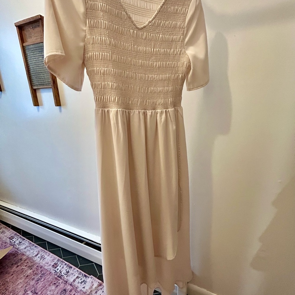 Chic Cream High Low Dress